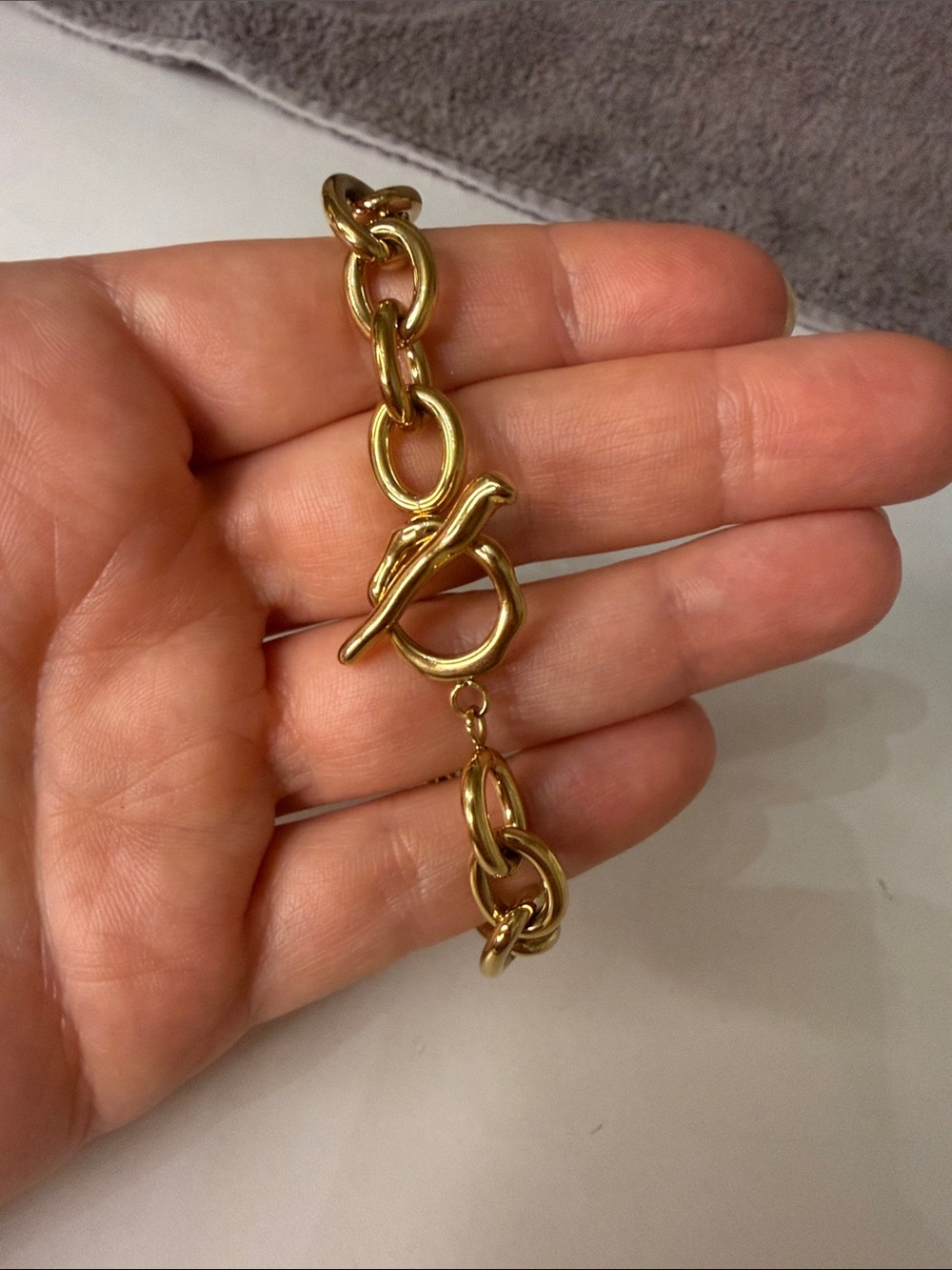 28k Gold Filled Chunky Link Toggle Bracelet